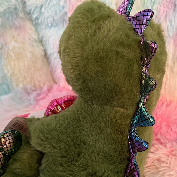 You’re ROAR-SOME Green Dinosaur with Shiny Heart and Toes 11”x11” Stuffed Animal - Picture 5 of 9